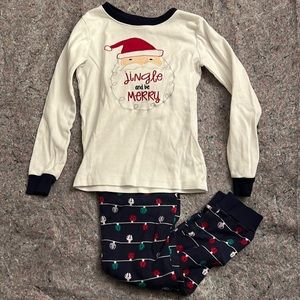 Boys Gymboree 2pc Santa and Sleigh Bells Pajamas